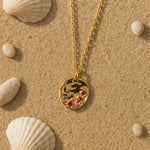 Dainty Gold Cluster Gemstone Necklace with Rainbow Gemstones - Dainty London