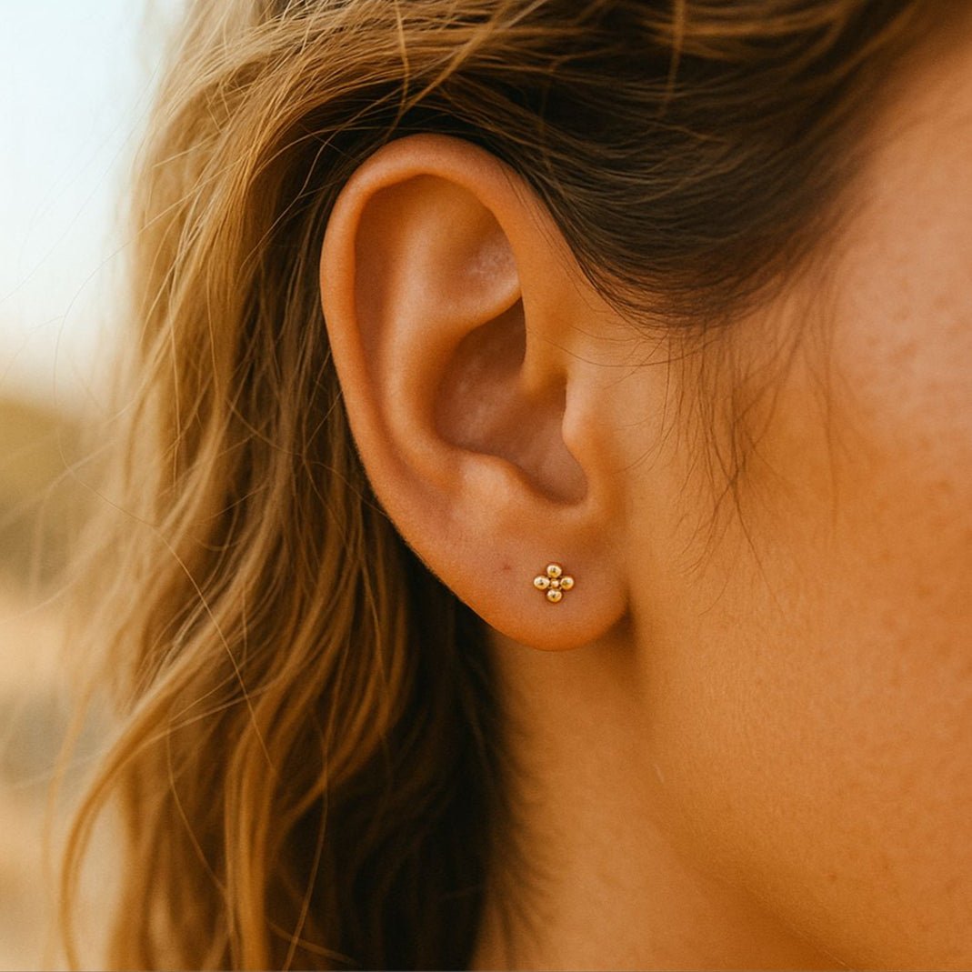 Dainty Gold Cluster Stud Earrings - Dainty London