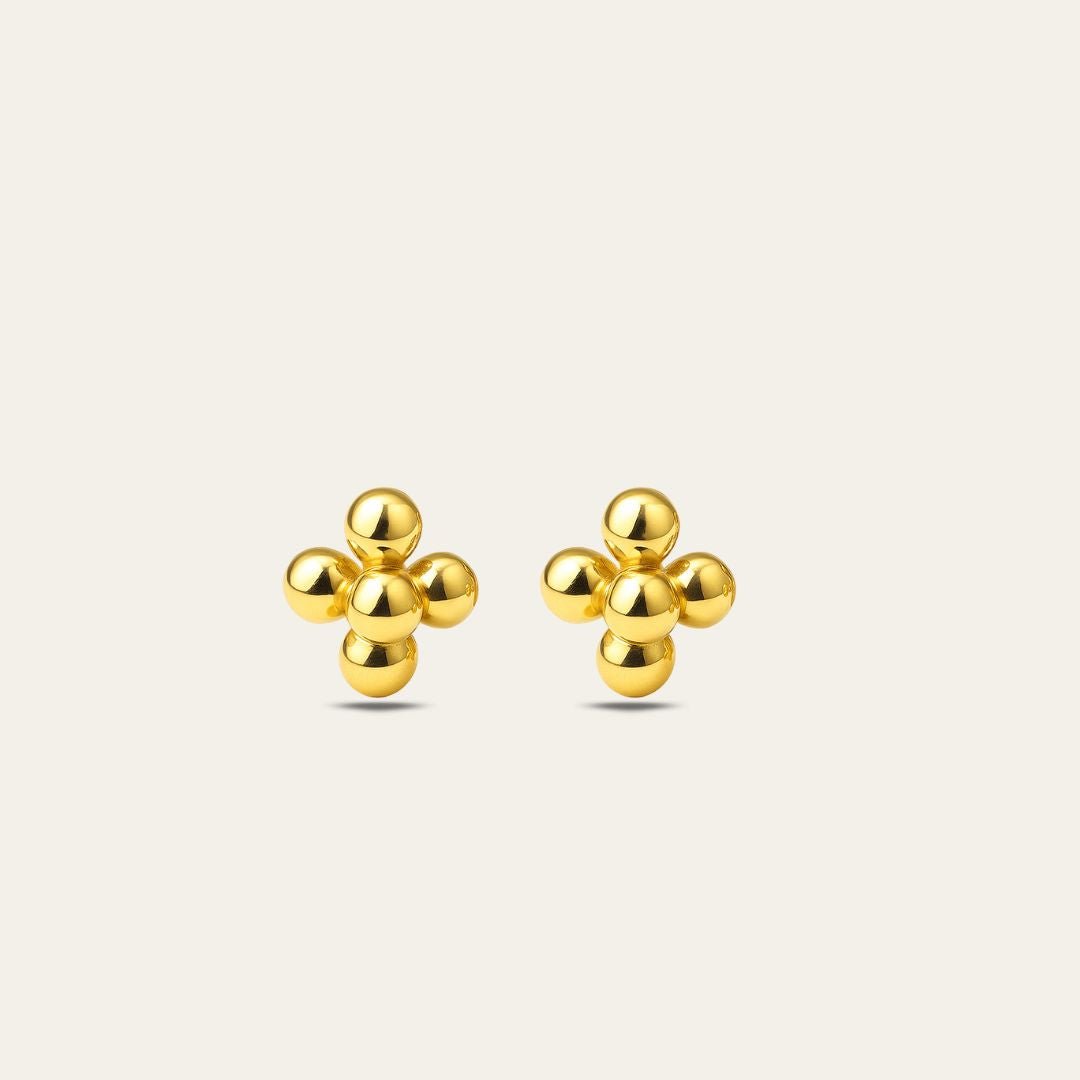 Dainty Gold Cluster Stud Earrings - Dainty London