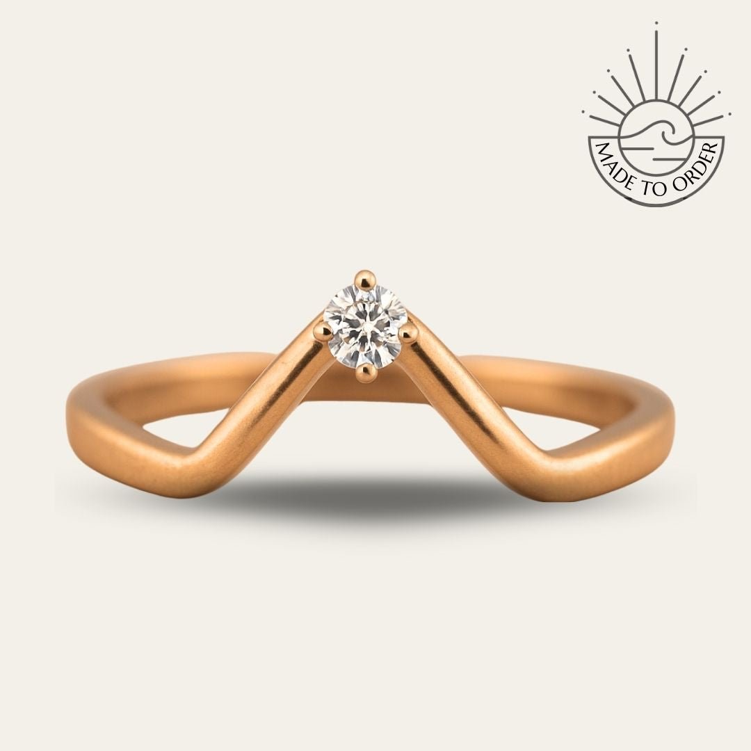 Dainty Gold Diamond Ring - Calista - Dainty London