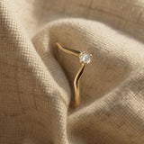Dainty Gold Diamond Ring - Calista - Dainty London