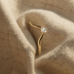 Dainty Gold Diamond Ring - Calista - Dainty London