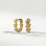 Dainty Gold Flower Huggie Hoops - Dainty London