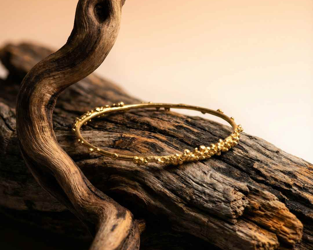 Dainty Gold Grain Bangle - Dainty London