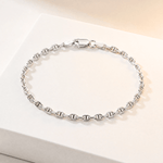 sterling silver bracelet, anchor chain jewelry, unisex silver bracelet, everyday jewelry, silver chain gift, men's silver bracelet, women's silver bracelet, textured silver bracelet, durable jewelry, gift for him, gift for her, stylish silver accessory, casual wear jewelry
