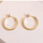 Dainty Granulation Hoop Earrings | Sterling Silver & 18K Gold Vermeil | Everyday Minimalist Hoops