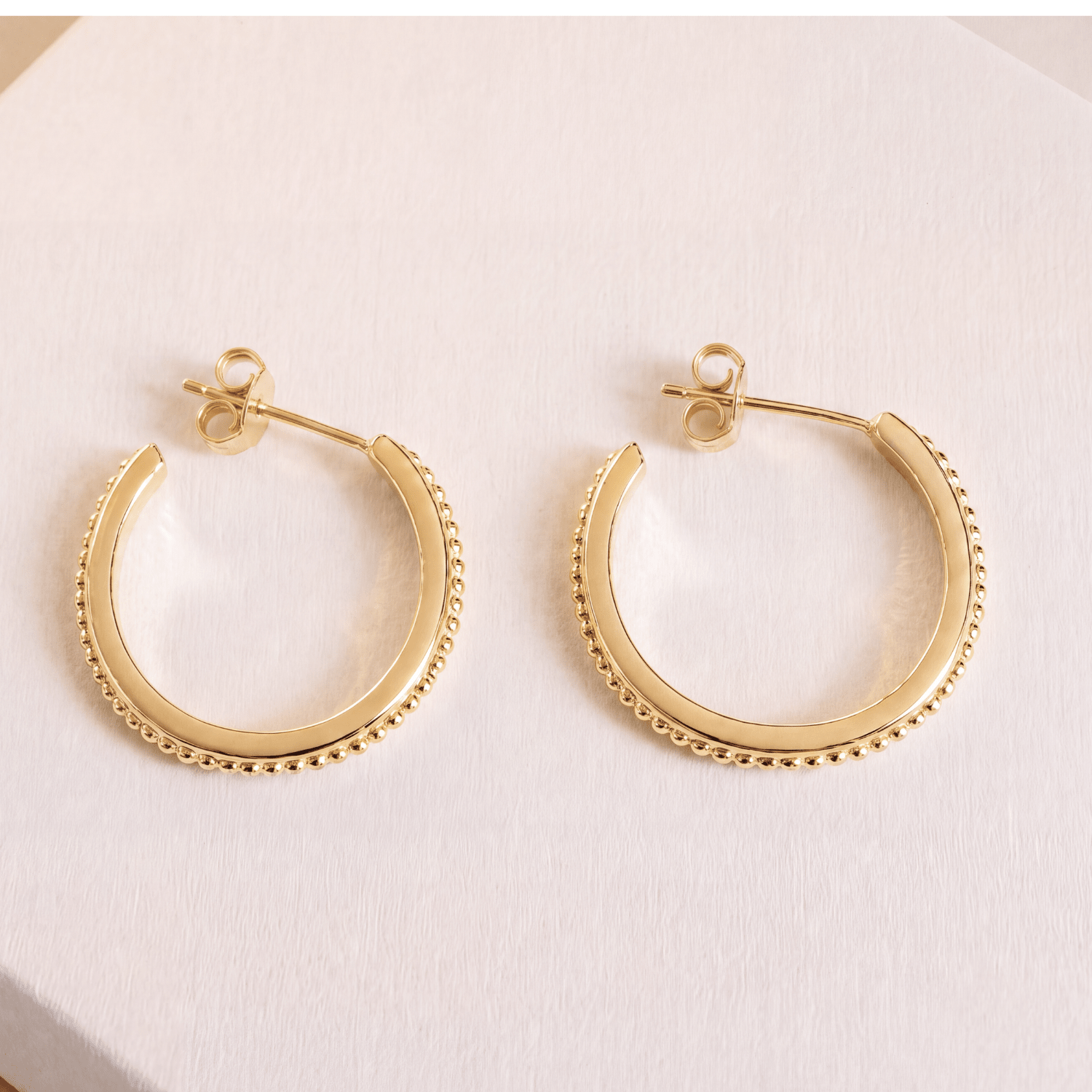 Dainty Granulation Hoop Earrings | Sterling Silver & 18K Gold Vermeil | Everyday Minimalist Hoops