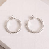 Dainty Granulation Hoop Earrings | Sterling Silver & 18K Gold Vermeil | Everyday Minimalist Hoops