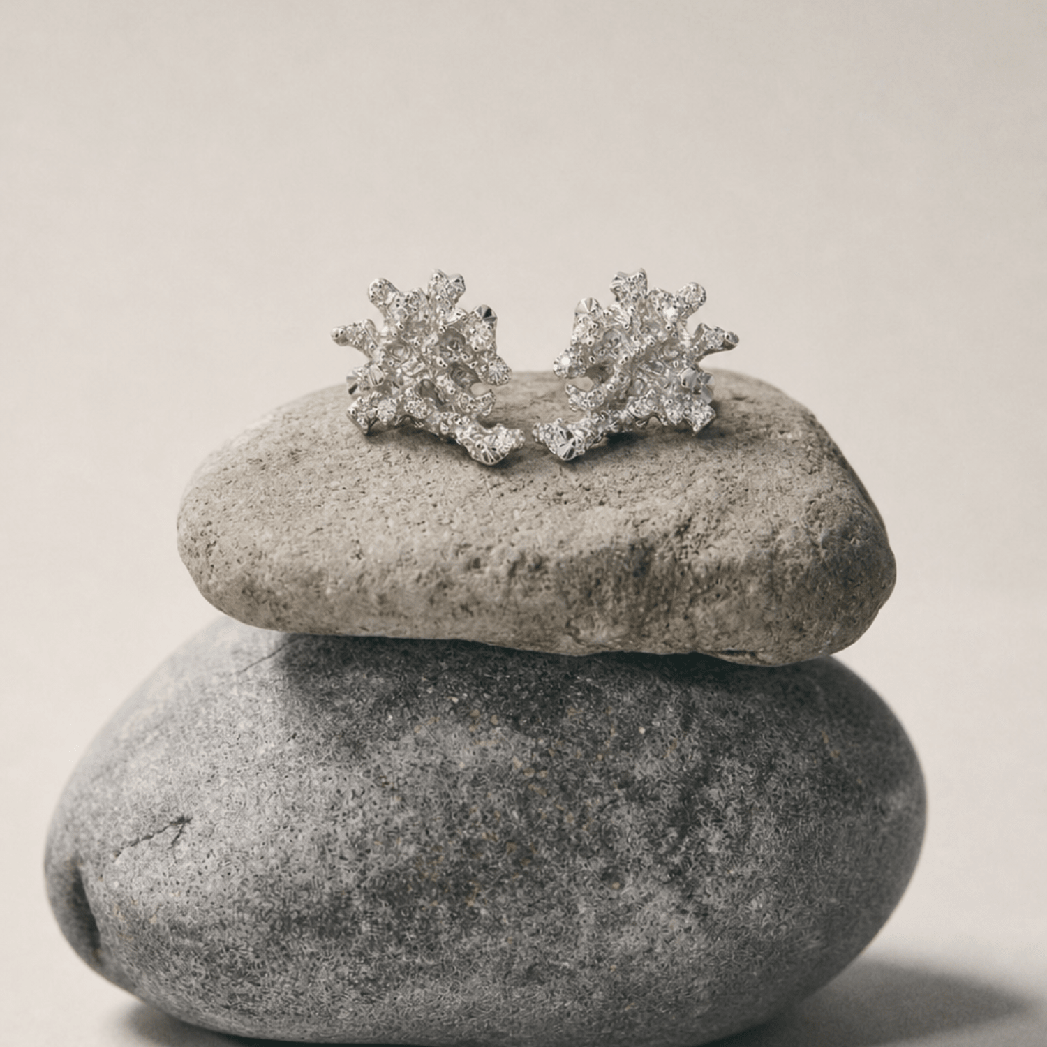 Dainty Saltwater Coral Stud Earrings - Gold or Silver - Dainty London
