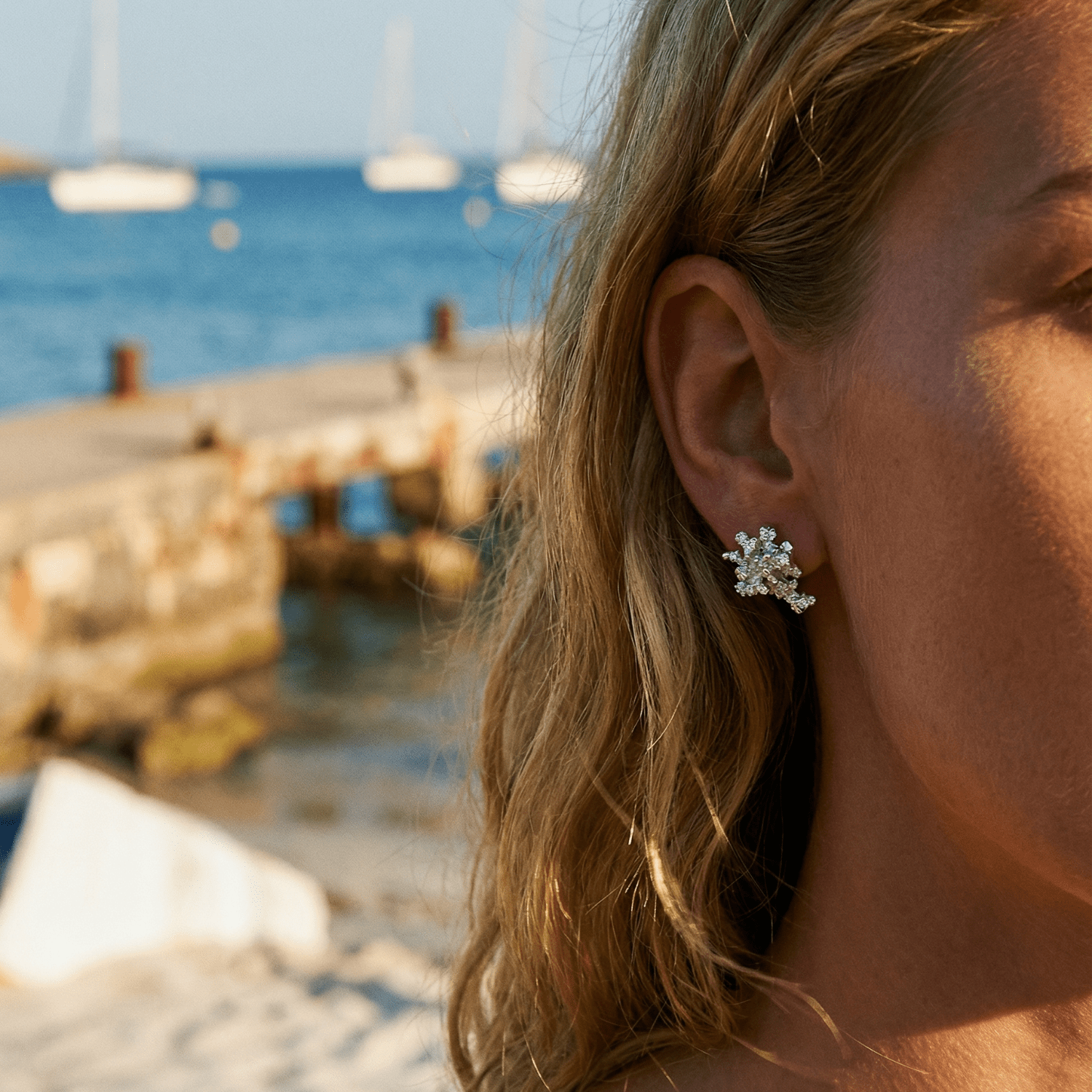 saltwater coral earrings, organic coral jewellery, coastal stud earrings, ocean inspired jewellry, gold vermeil earrings, silver coral studs, beach gift for her, ocean lover gift, everyday coastal earrings, handmade sea jewelry, nature inspired earrings, gift for beach lovers, minimalist coral earrings