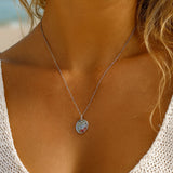 Dainty Silver Cluster Gemstone Necklace with Rainbow Gemstones - Dainty London