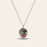 Dainty Silver Cluster Gemstone Necklace with Rainbow Gemstones - Dainty London