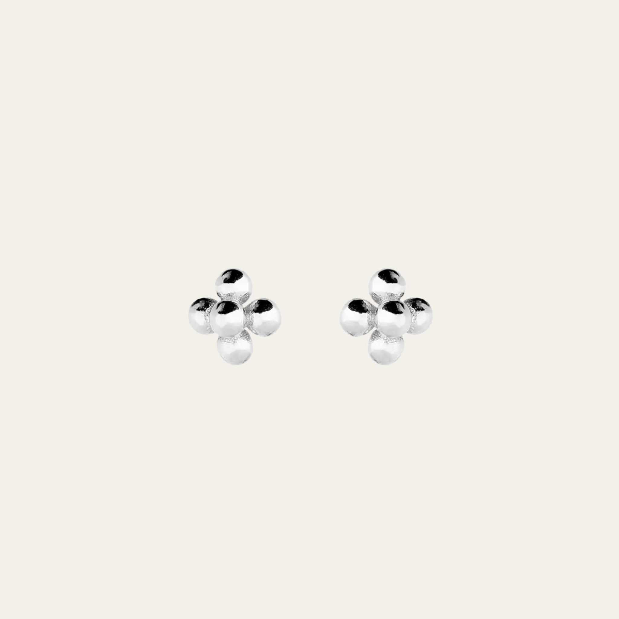 Dainty Silver Cluster Studs | Dainty Affordable Everyday Earrings | Dainty London