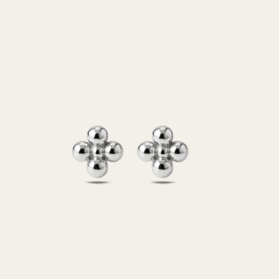 Dainty Silver Cluster Stud Earrings - Dainty London