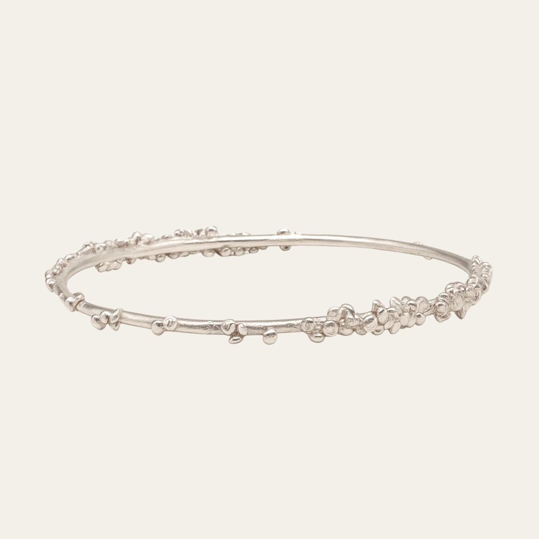 Dainty Silver Grain Bangle - Dainty London