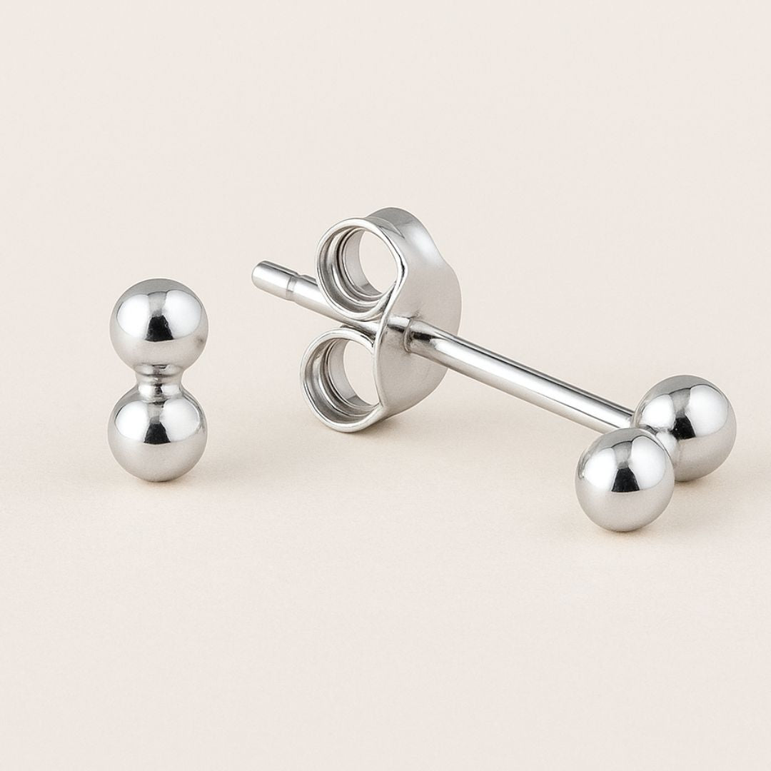 Dainty Silver Single Stud Earrings - Dainty London