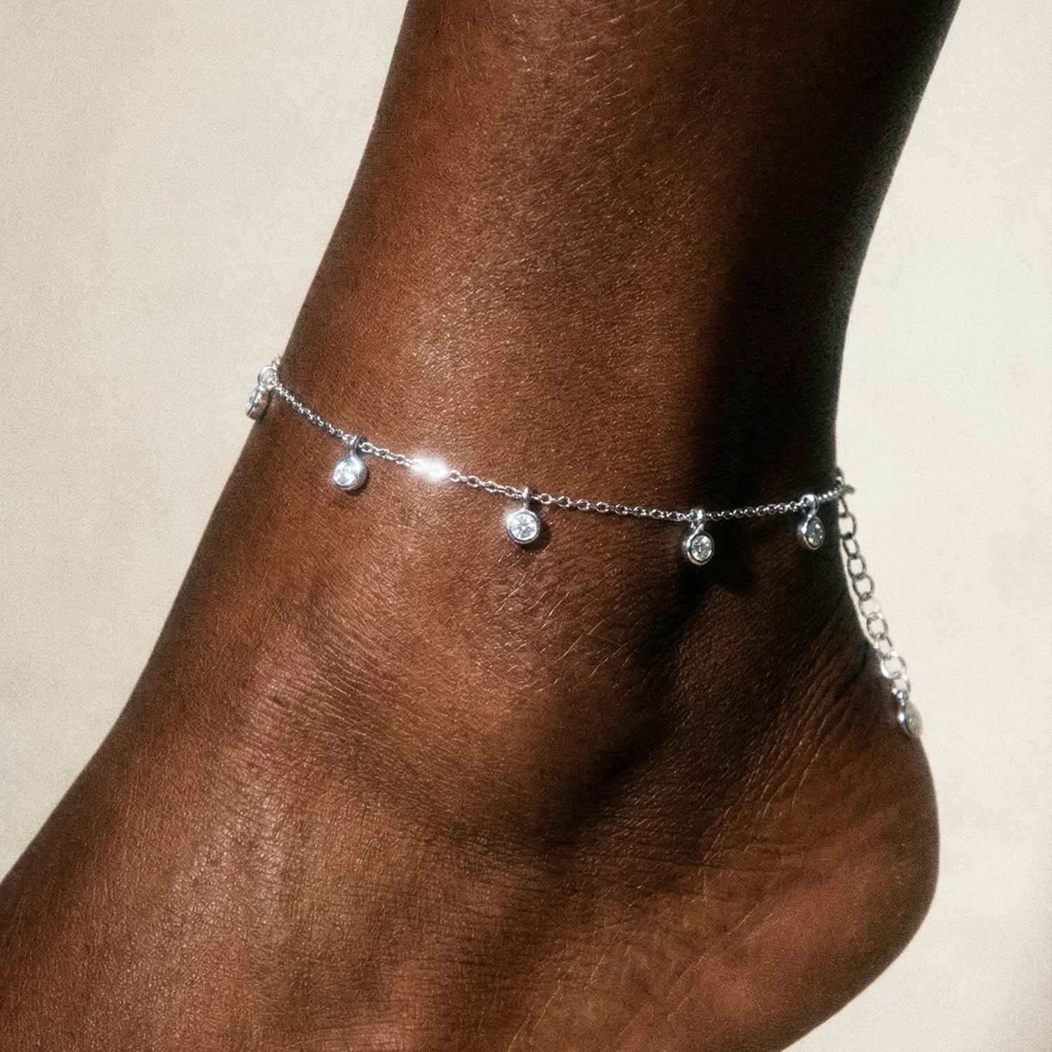 Dainty Silver Topaz Anklet or Bracelet - Dainty London