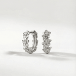 Dainty Sterling Silver Flower Huggie Hoops - Dainty London
