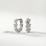 Dainty Sterling Silver Flower Huggie Hoops - Dainty London