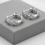 Dainty Sterling Silver Flower Huggie Hoops - Dainty London