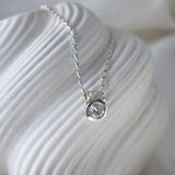 Dainty White Gold Diamond Necklace - Stella - Dainty London