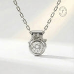 White gold dainty diamond pendant necklace - Stella - Dainty London