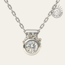 Dainty White Gold Diamond Necklace - Stella - Dainty London