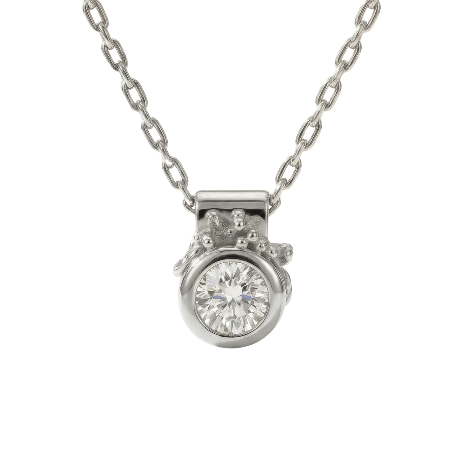 Dainty White Gold Diamond Necklace - Stella - Dainty London