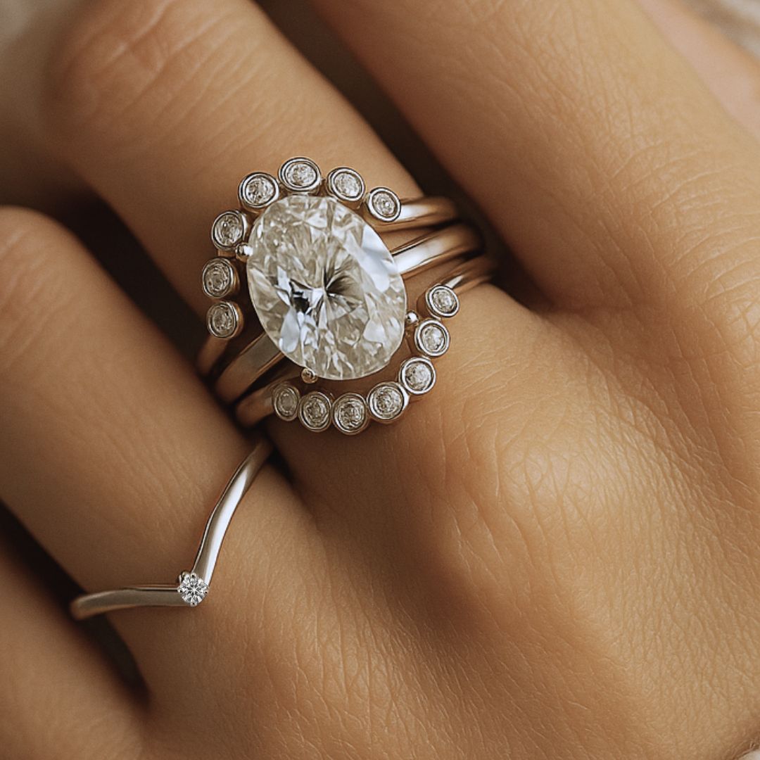 Dainty White Gold Diamond Ring - Calista - Dainty London