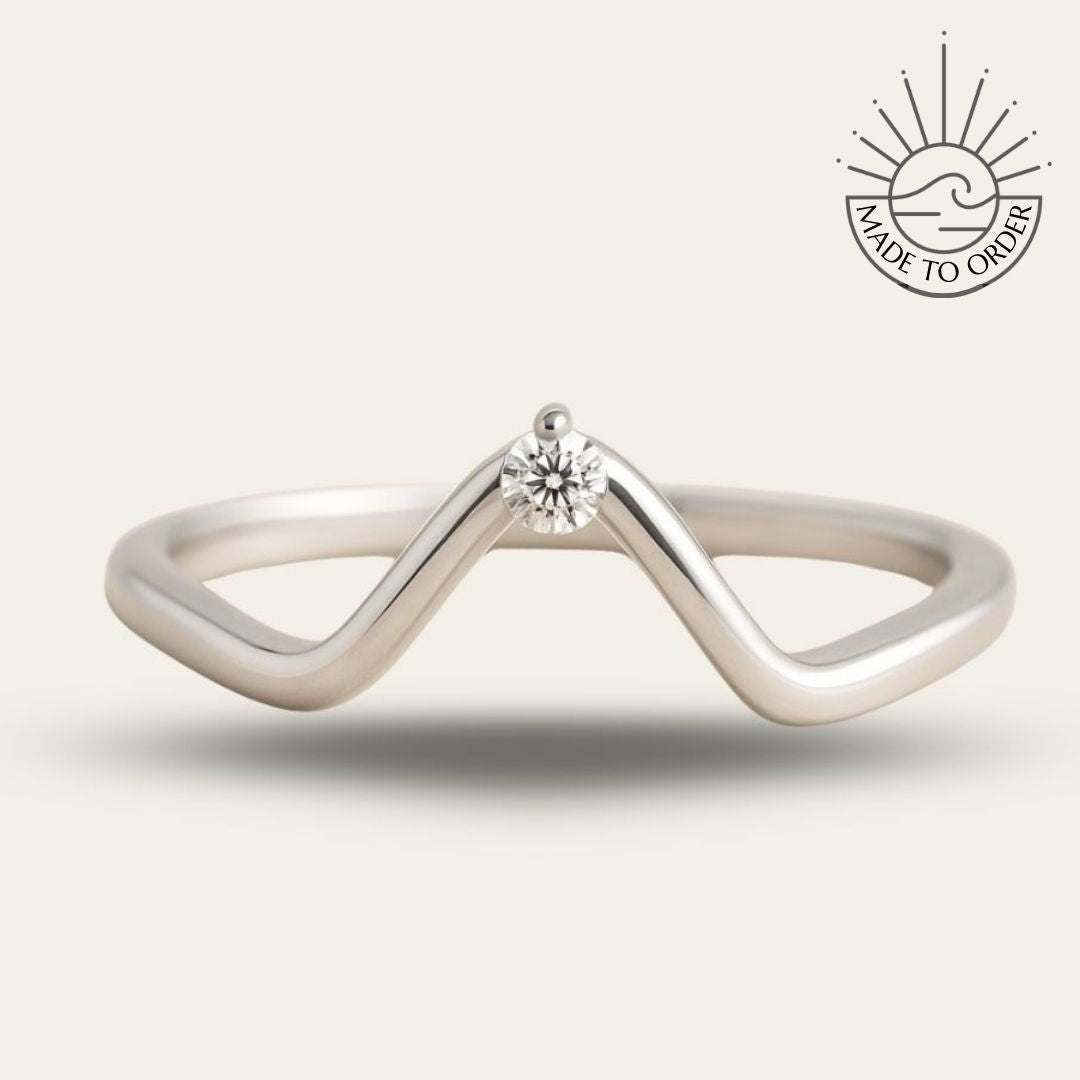 Dainty White Gold Diamond Ring - Calista - Dainty London