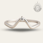 Dainty White Gold Diamond Ring - Calista - Dainty London