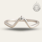 Dainty White Gold Diamond Ring - Calista - Dainty London