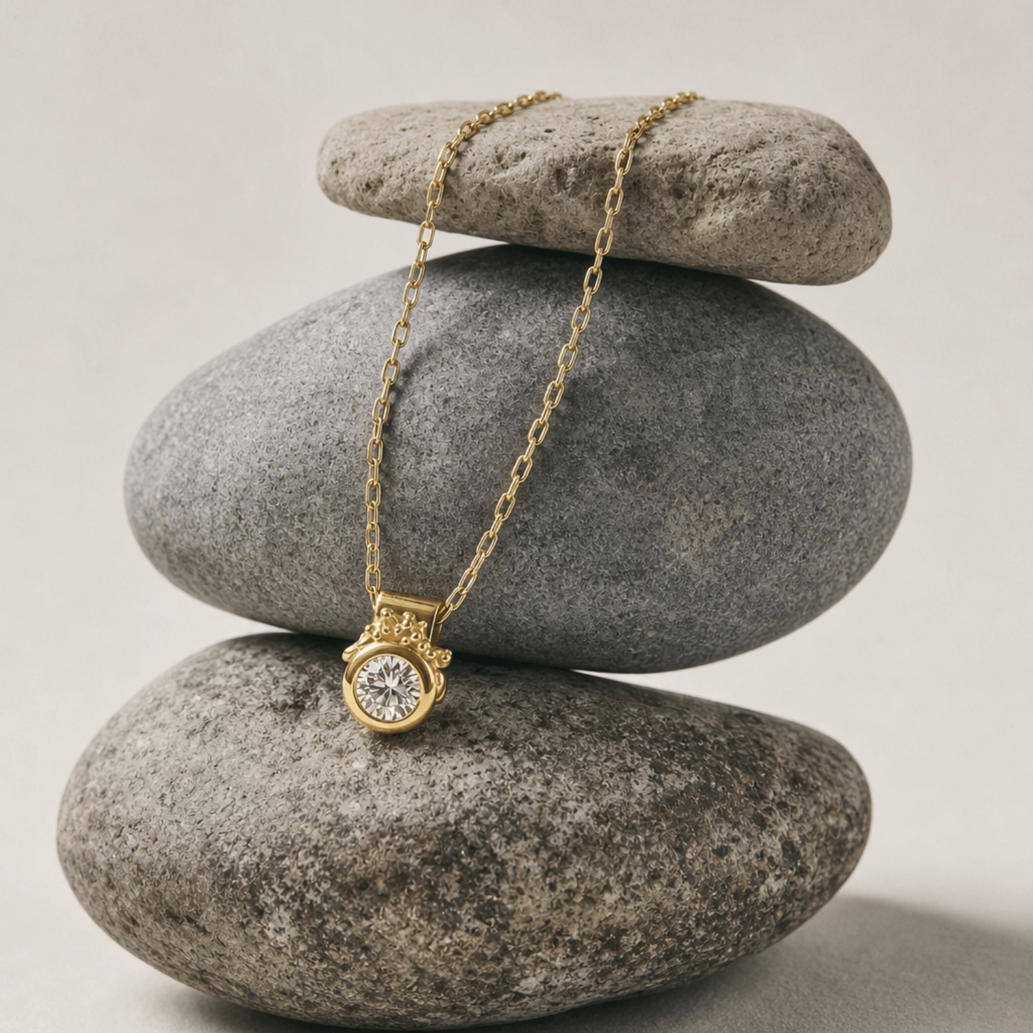 Dainty Yellow Gold Diamond Necklace - Stella - Dainty London