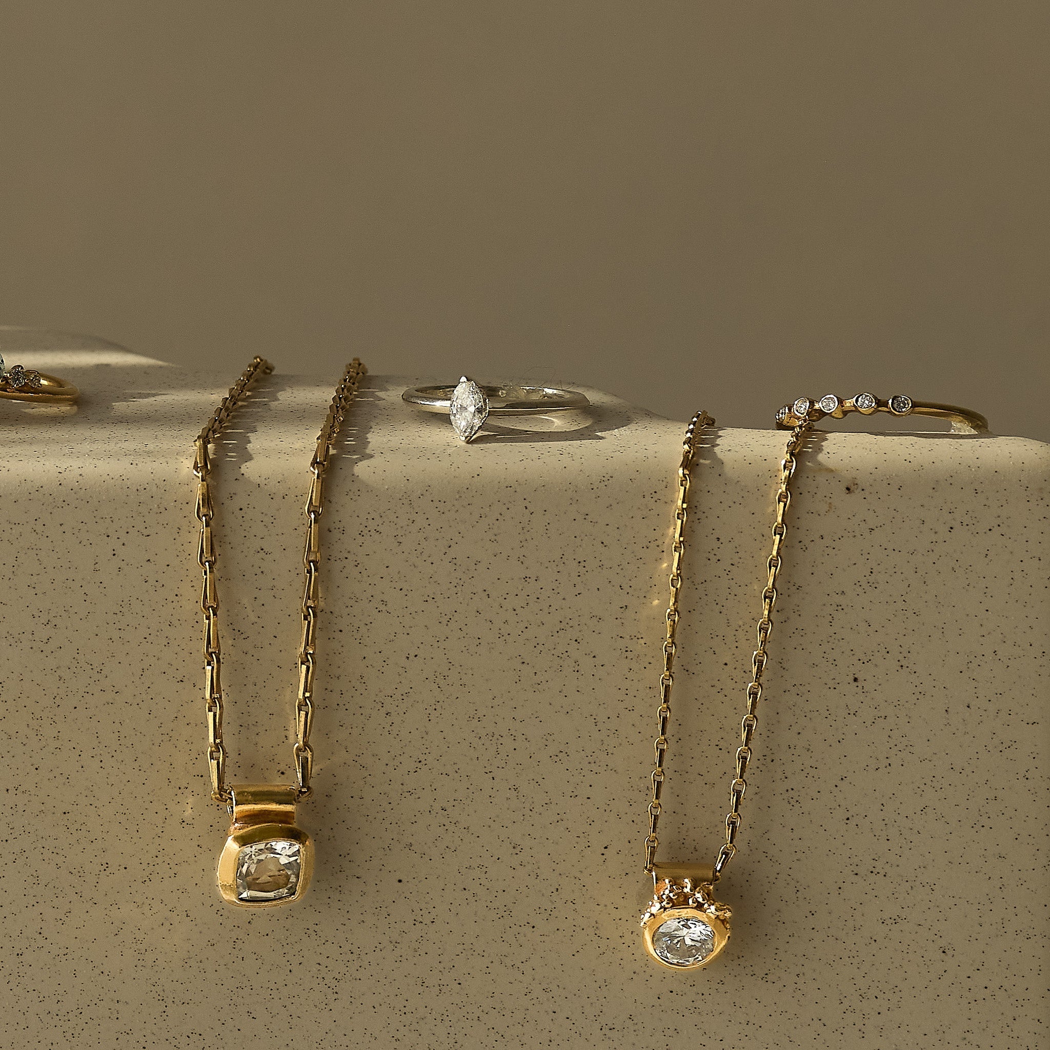 Dainty Yellow Gold Diamond Necklace - Stella - Dainty London