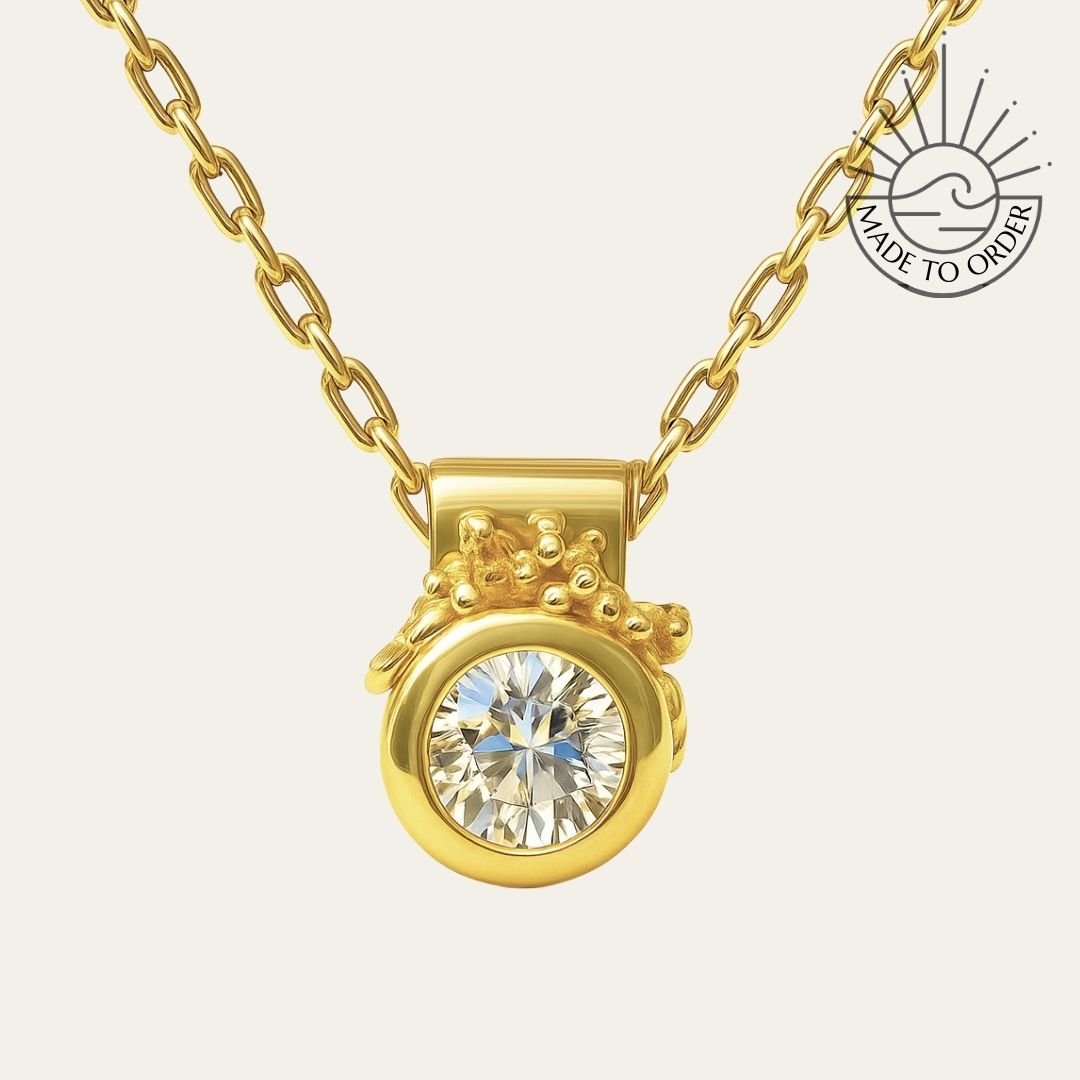 The Stella Necklace - Fine Jewellery Diamond Necklace - Ethical Diamonds - Dainty London dainty gold necklace, yellow gold diamond, celestial jewellry, sustainable jewelry, eco-friendly necklace, minimalist gold chain, dainty fine jewelry, gift for women, bridal jewelry, everyday gold necklace, celestial pendant, handmade jewelry, modern gold necklace