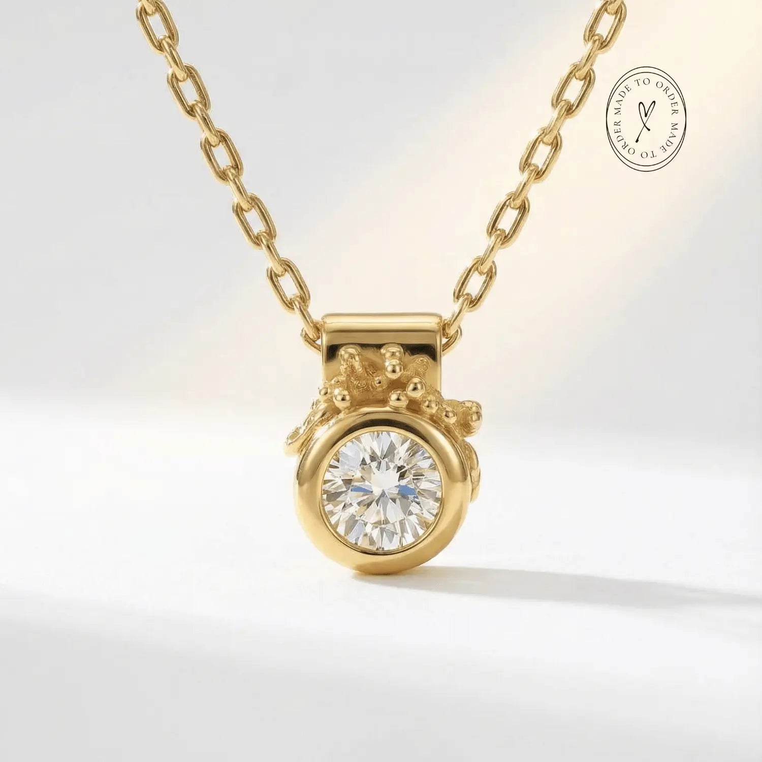 Dainty Yellow Gold Diamond Necklace - Stella - Dainty London