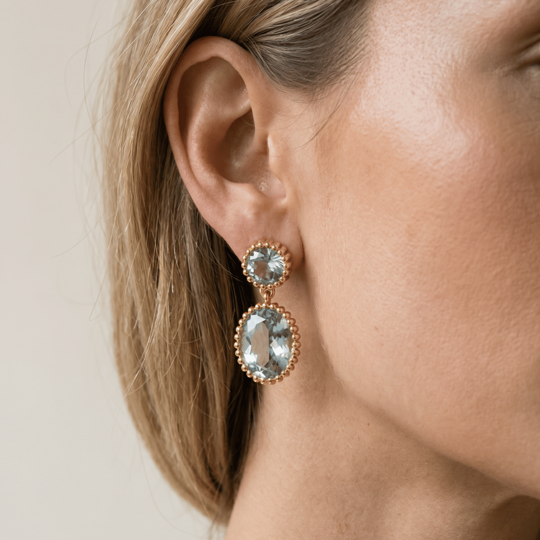 dainty london gold or silver gemstone earrings hoops studs pearls