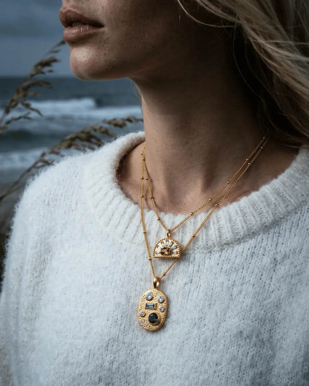 dainty london gold or silver gemstone necklaces