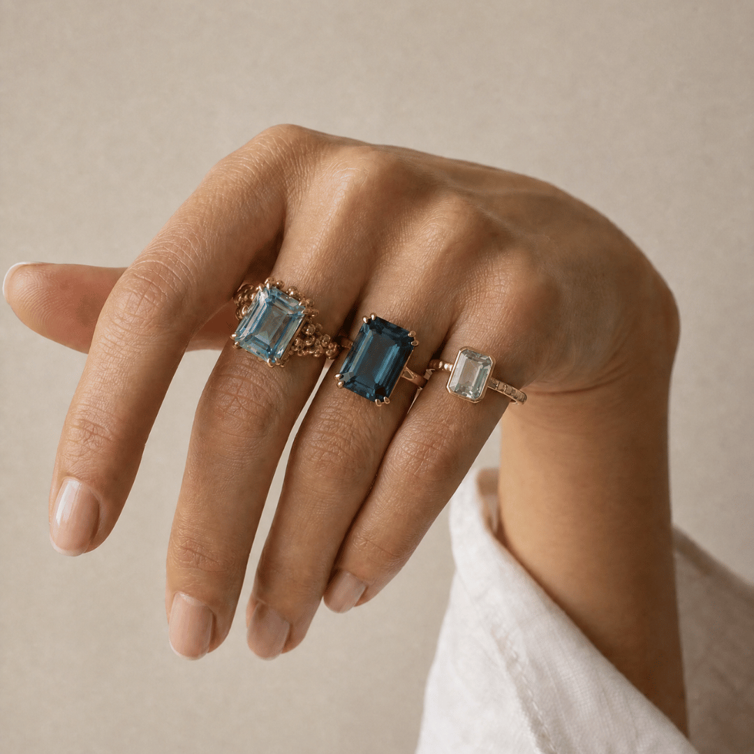 dainty london gold or silver gemstone rings