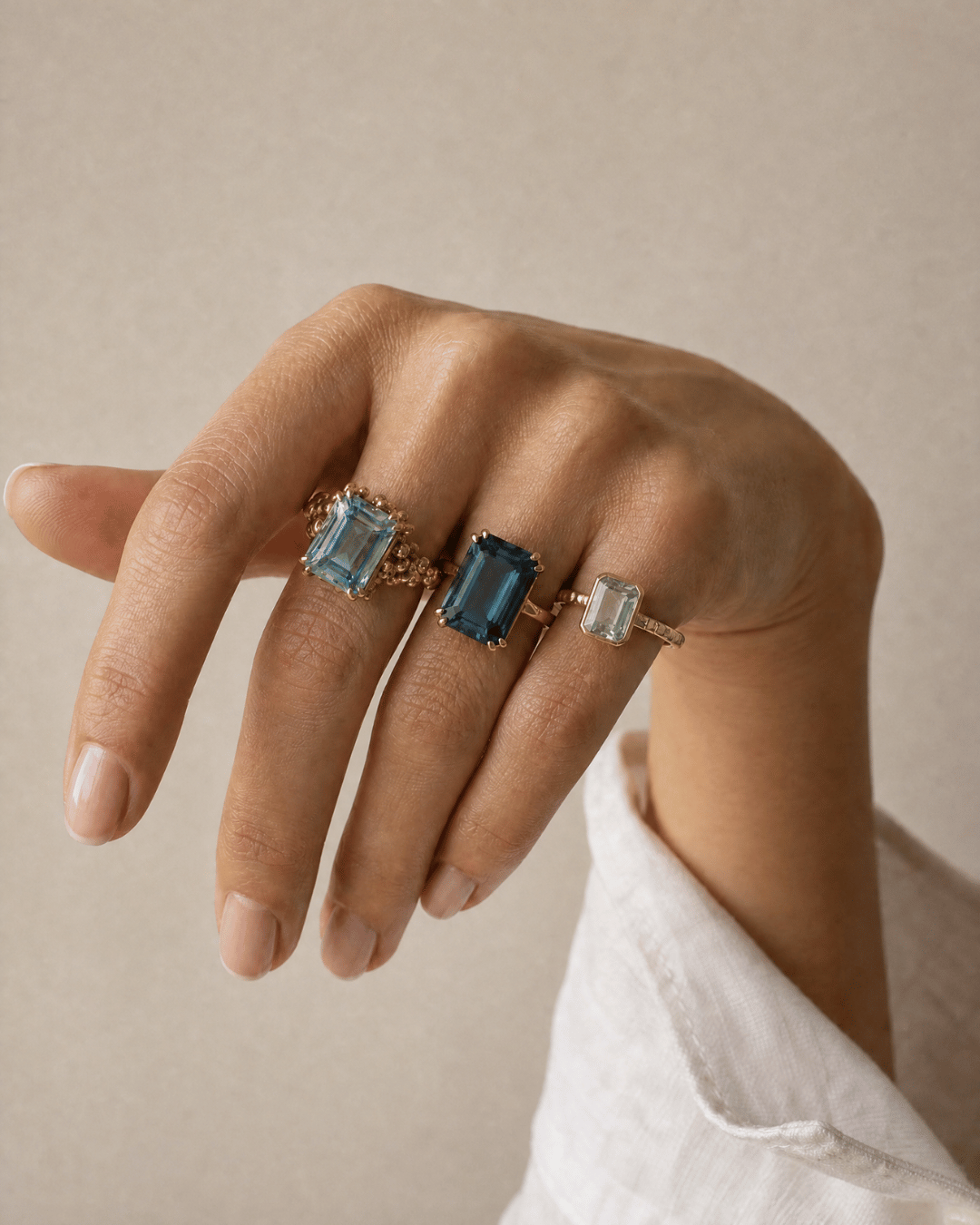 dainty london gold or silver gemstone rings