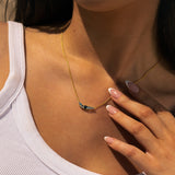 Elegant Topaz Cluster Gold Necklace - Zaria - Dainty London