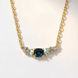 Elegant Topaz Cluster Gold Necklace - Zaria - Dainty London