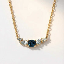 Elegant Topaz Cluster Gold Necklace - Zaria - Dainty London