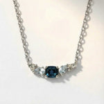 Elegant Topaz Cluster Silver Necklace - Zaria - Dainty London