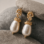 Gold Baroque Pearl Earrings - Lyra - Dainty London
