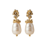 Gold baroque pearl hoop earrings - Lyra - Dainty London
