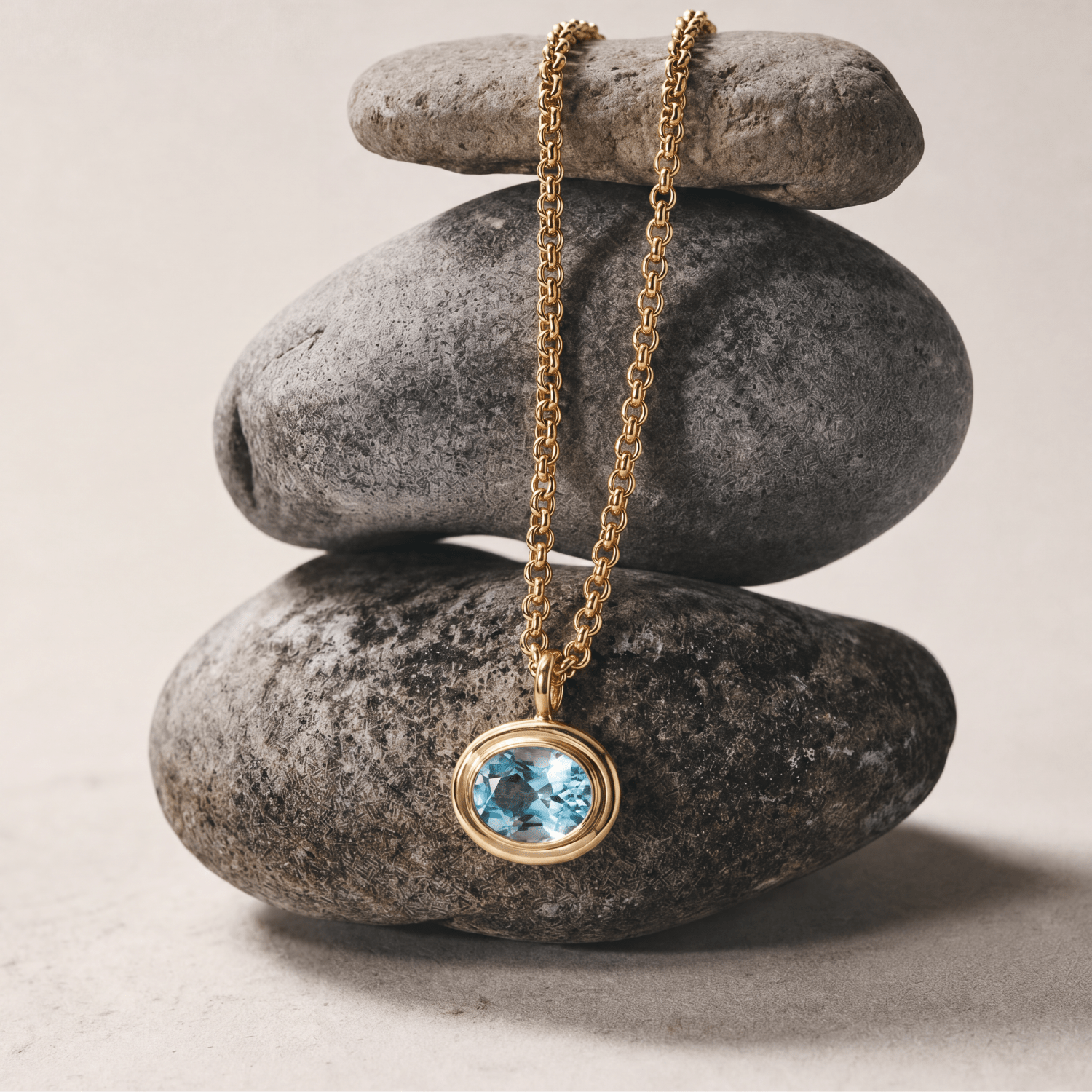Gold Blue Topaz Necklace - Avery - Dainty London