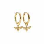Gold Bumble Bee Huggie Hoop Earrings - Dainty London