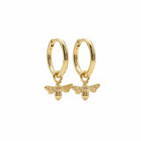 Gold Bumble Bee Huggie Hoop Earrings - Dainty London