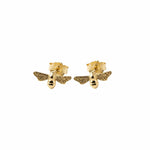 Gold Bumble Bee Stud Earrings - Dainty London
